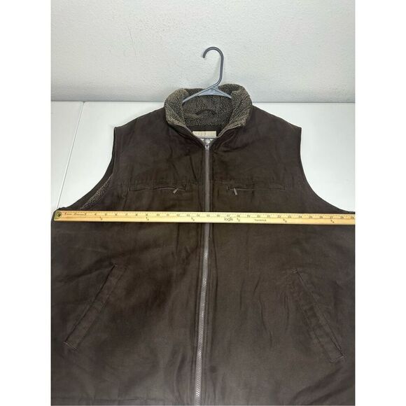 Vintage RAINFOREST Men’s Faux Shearling Lined Vest Size 3XL Brown - Picture 9 of 12